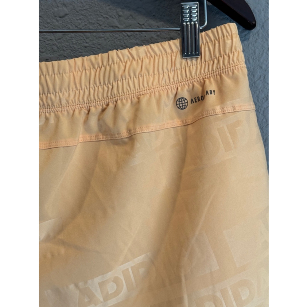 Adidas Pacer Woven Deboss Training Running Shorts Pulse Amber Sz L - Picture 5 of 7
